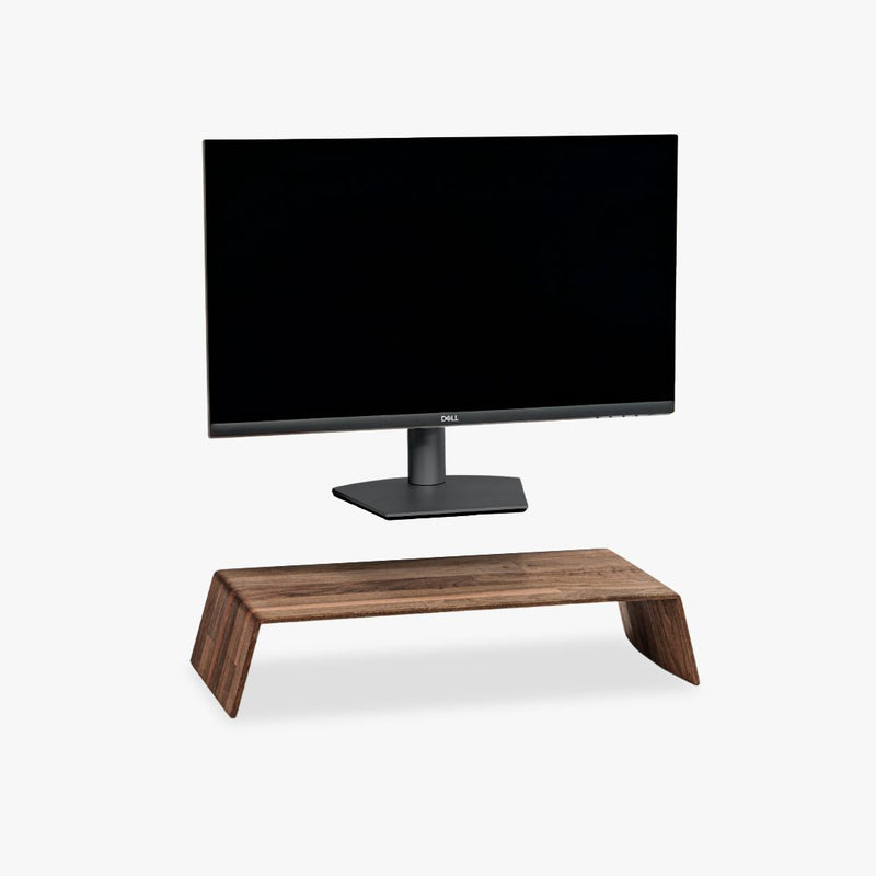 "Imperfect" monitor elevation from solid wood
