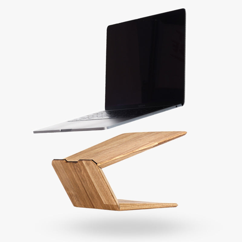 "Imperfect" solid wood laptop holder