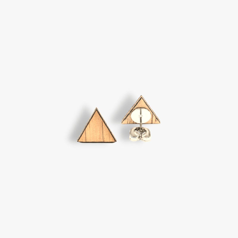 Wooden stud earrings triangle