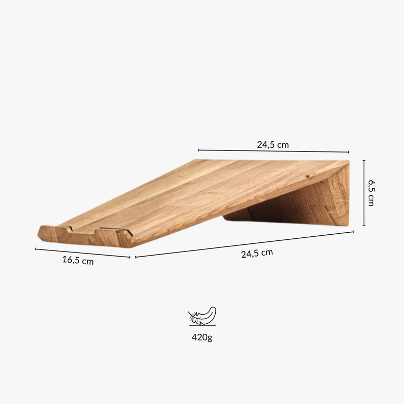 "Imperfect" laptop stand made of solid wood
