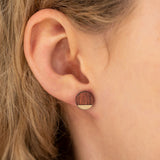 Wood ear studs circle 10mm