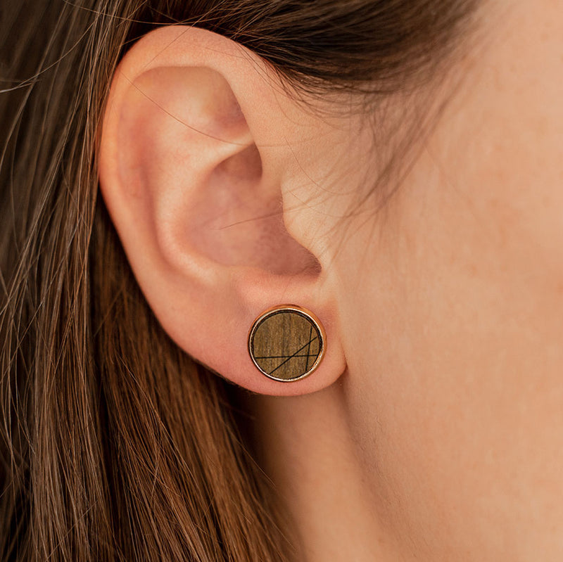 Holz Ohrringe mit Fassung Minimalistisch